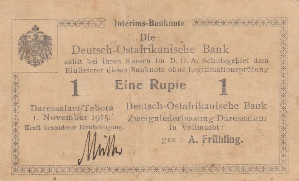 1 rupee 1915 from German  East Africa, P-11b