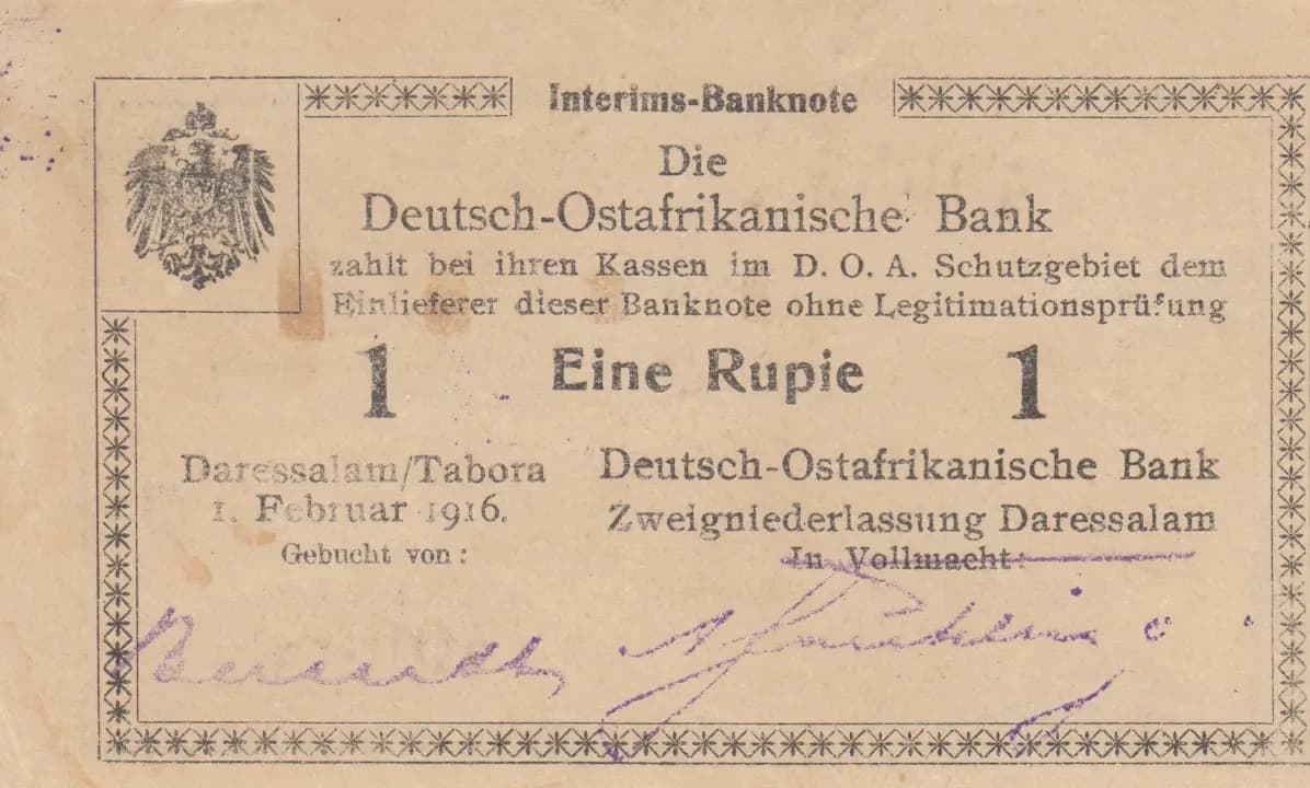 1 rupee 1916 from German  East Africa, P-19 (1916) — image 1