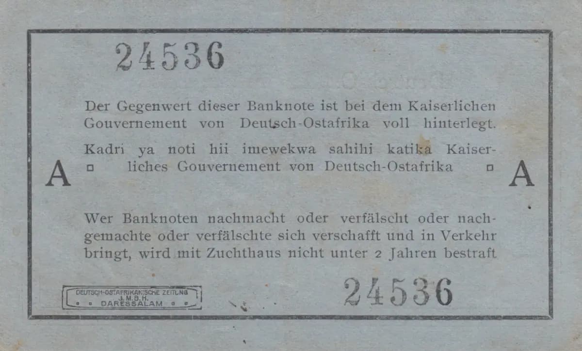 1 rupee 1915 from German  East Africa, P-7b