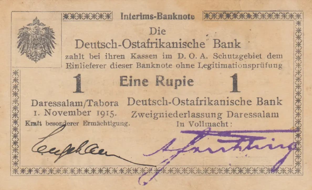 1 rupee 1915 from German  East Africa, P-9Ab