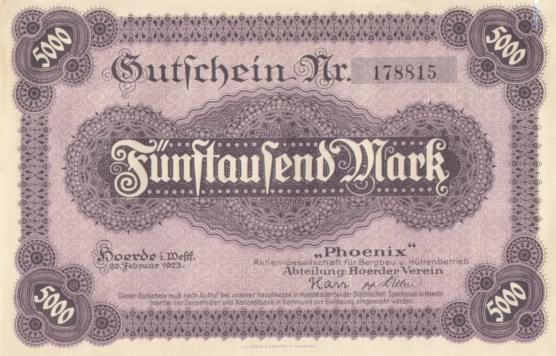 5000 mark 1923 from Germany, P-unlisted (1923) — image 1