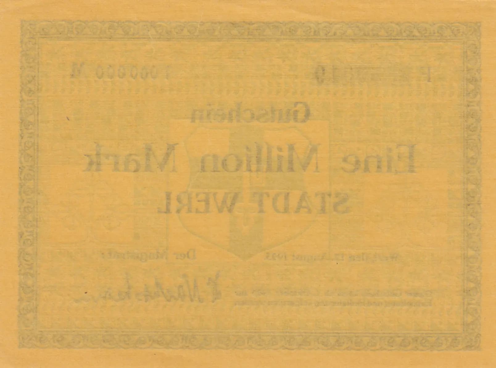 1 000 000 mark 1923 from Germany, P-unlisted (1923) — image 2