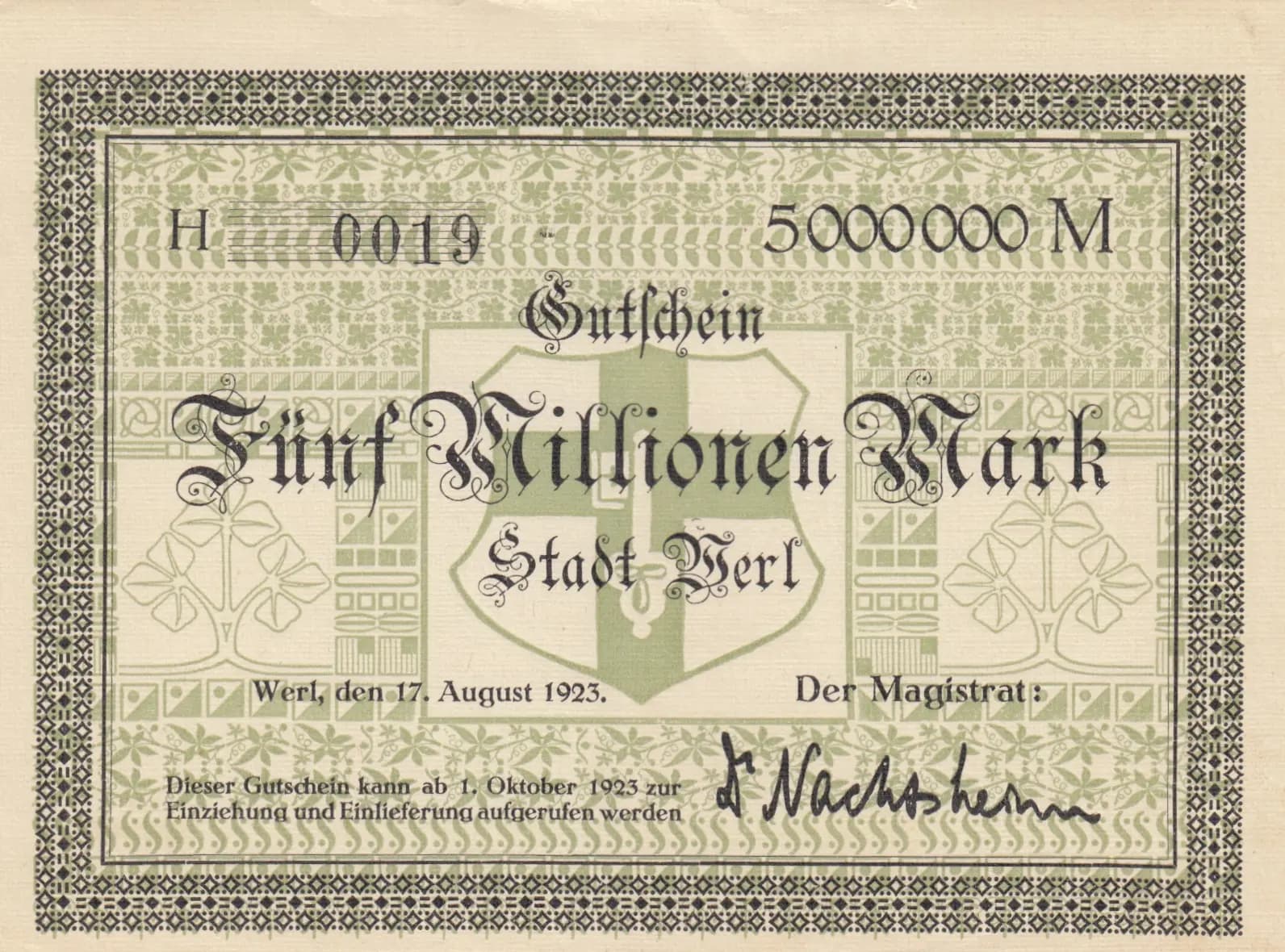 5 000 000 mark 1923 from Germany, P-unlisted (1923) — image 1