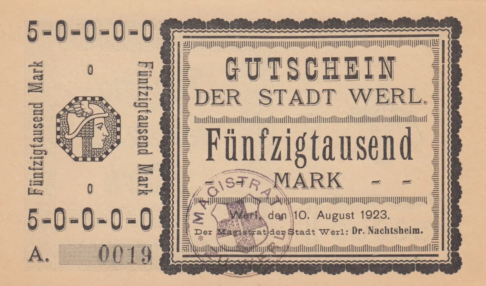 50 000 mark 1923 from Germany, P-unlisted (1923) — image 1