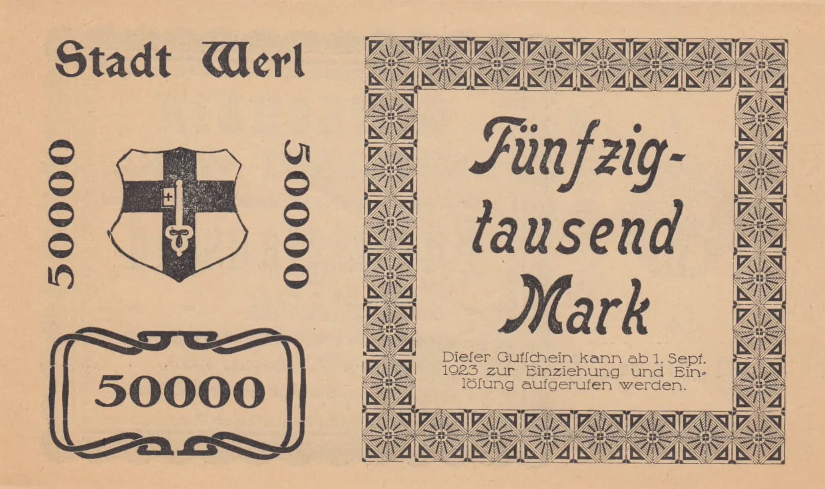 50 000 mark 1923 from Germany, P-unlisted (1923) — image 2