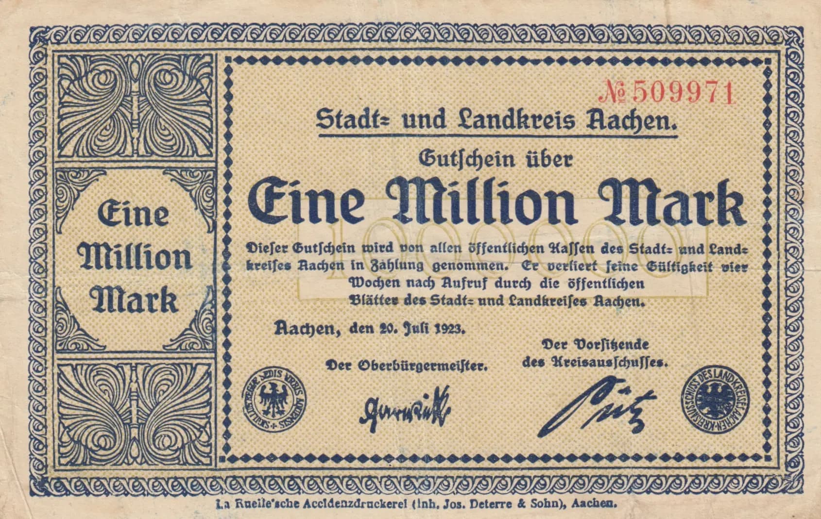 1 000 000 mark 1923 from Germany, P-unlisted (1923) — image 1