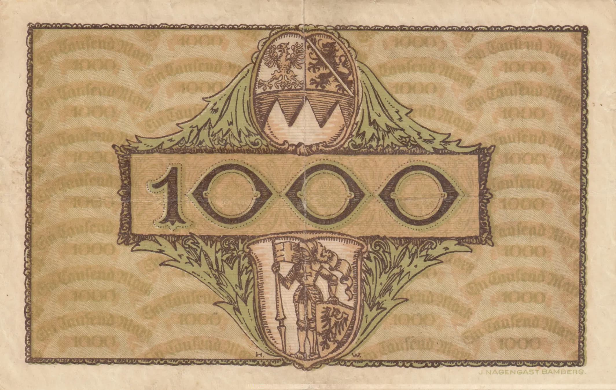 1000 mark 1922 from Germany, P-unlisted (1922) — image 2