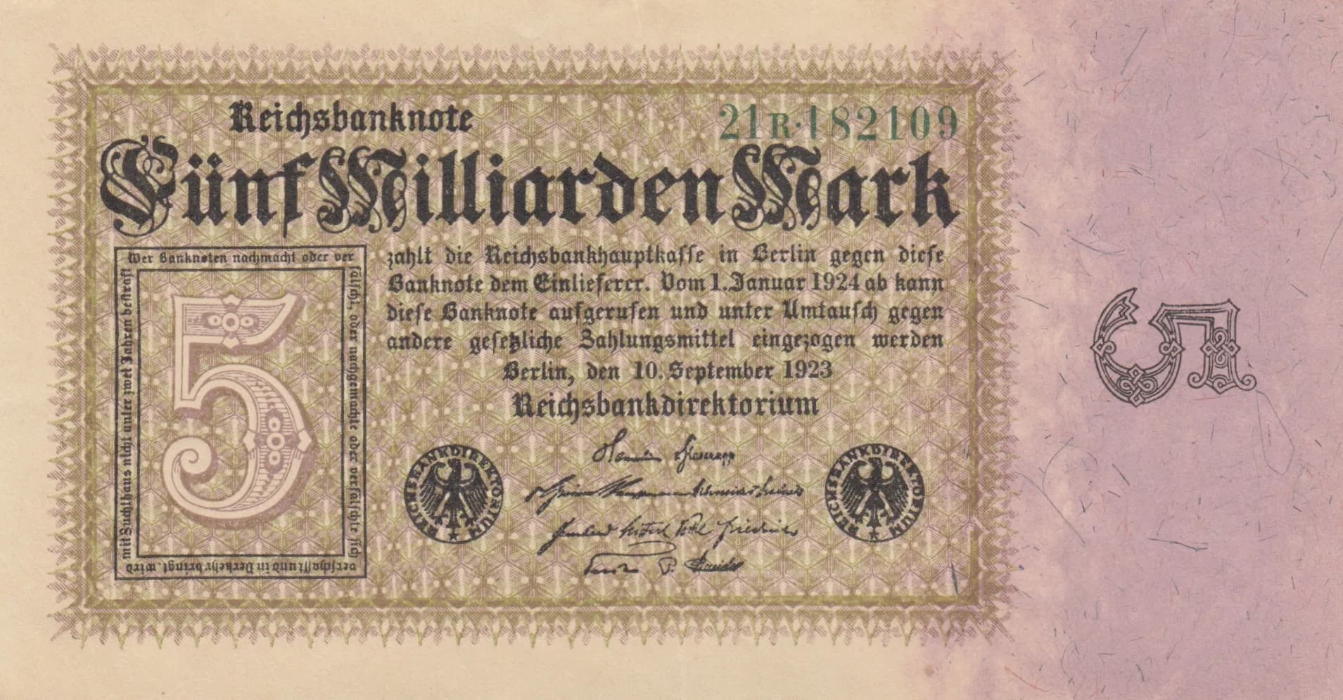 5 000 000 000 mark 1923 from Germany, P-115b