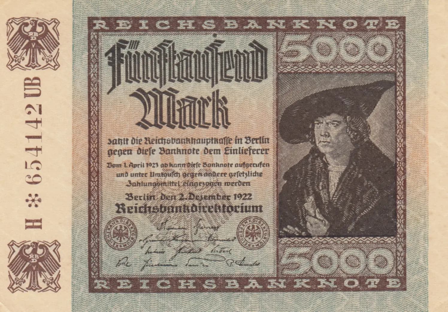 5000 mark 1922 from Germany , P-81b