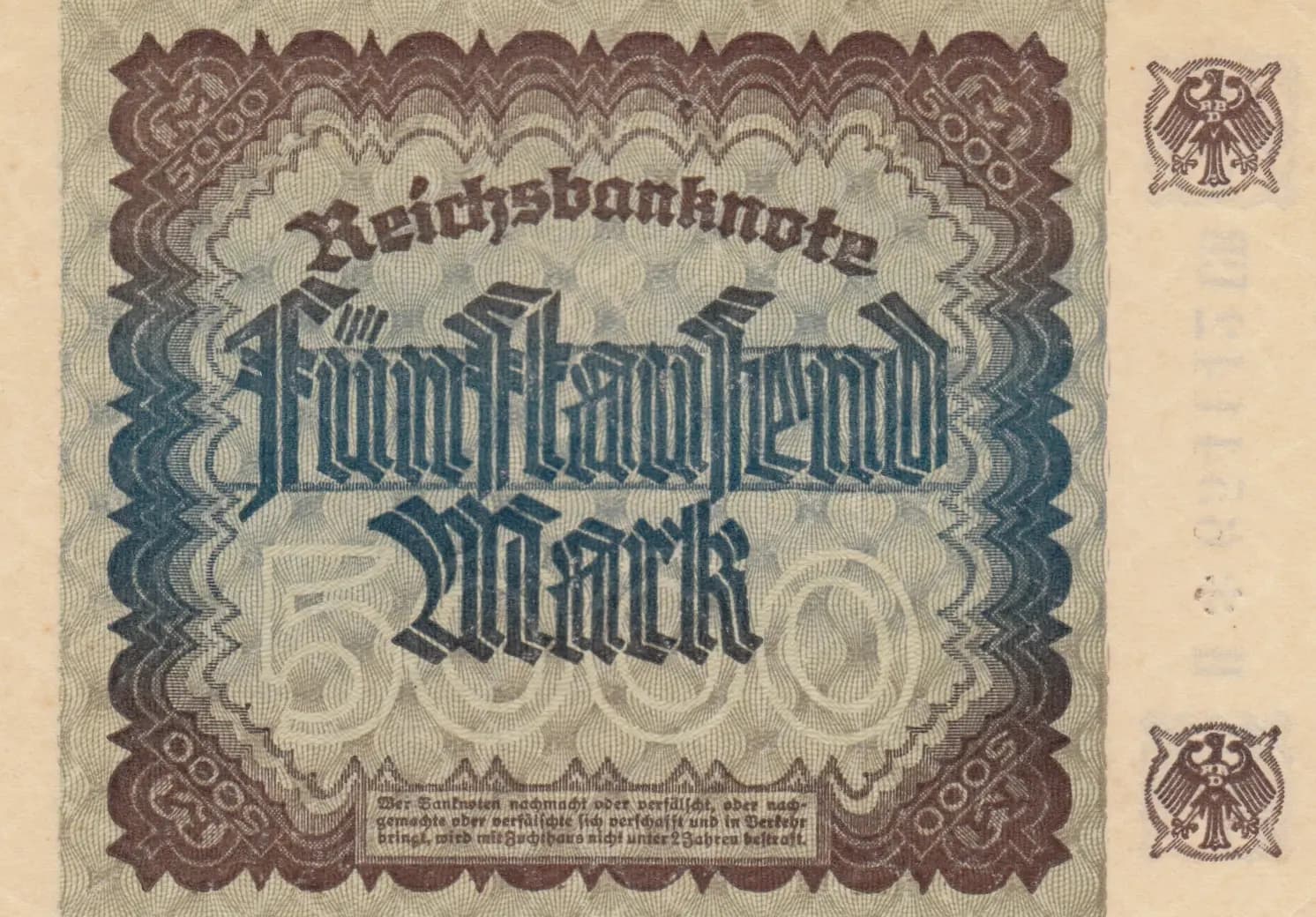 5000 mark 1922 from Germany , P-81b (1922) — image 2