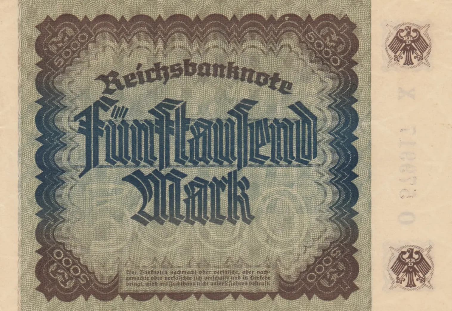 5000 mark 1922 from Germany , P-81c (1922) — image 2