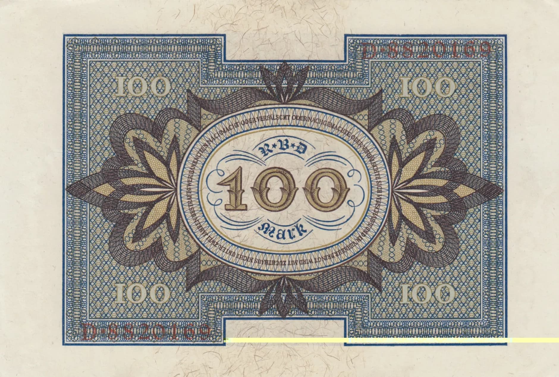 100 mark 1920 from Germany , P-69a (1920) — image 2