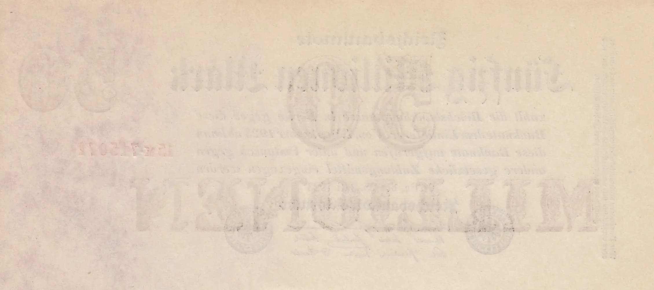 50 000 000 mark 1923 from Germany , P-98b (1923) — image 2