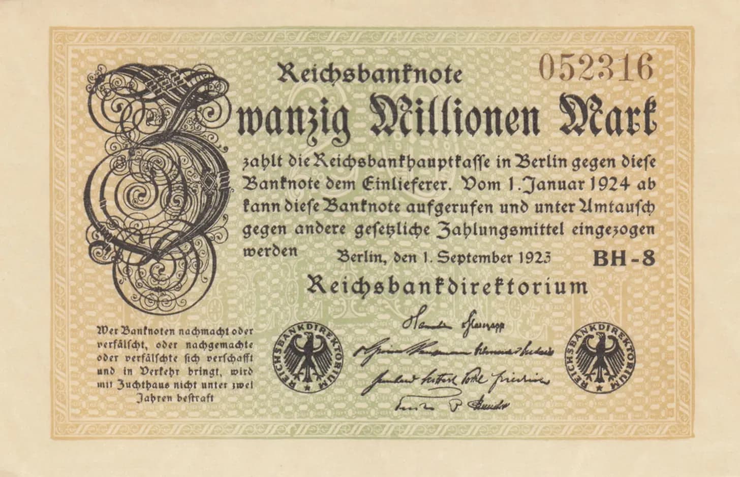 20 000 000 mark 1923 from Germany , P-108c