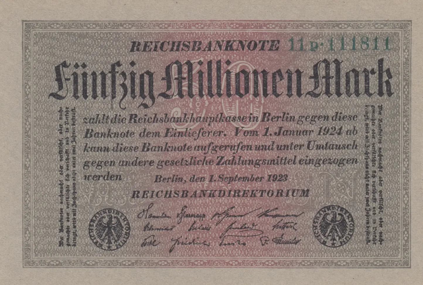 50 000 000 mark 1923 from Germany , P-109a