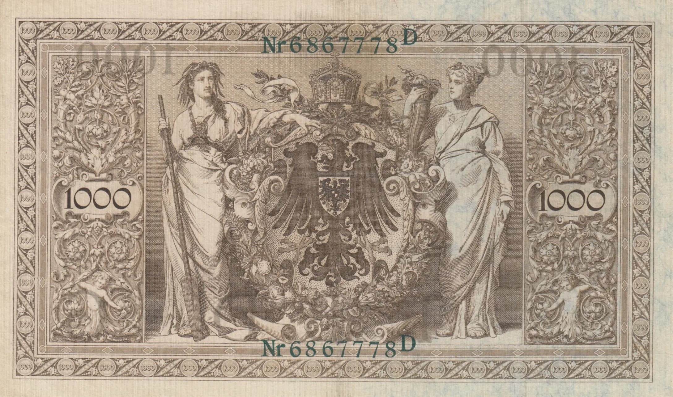 1000 mark 1910 from Germany , P-45b (1910) — image 2