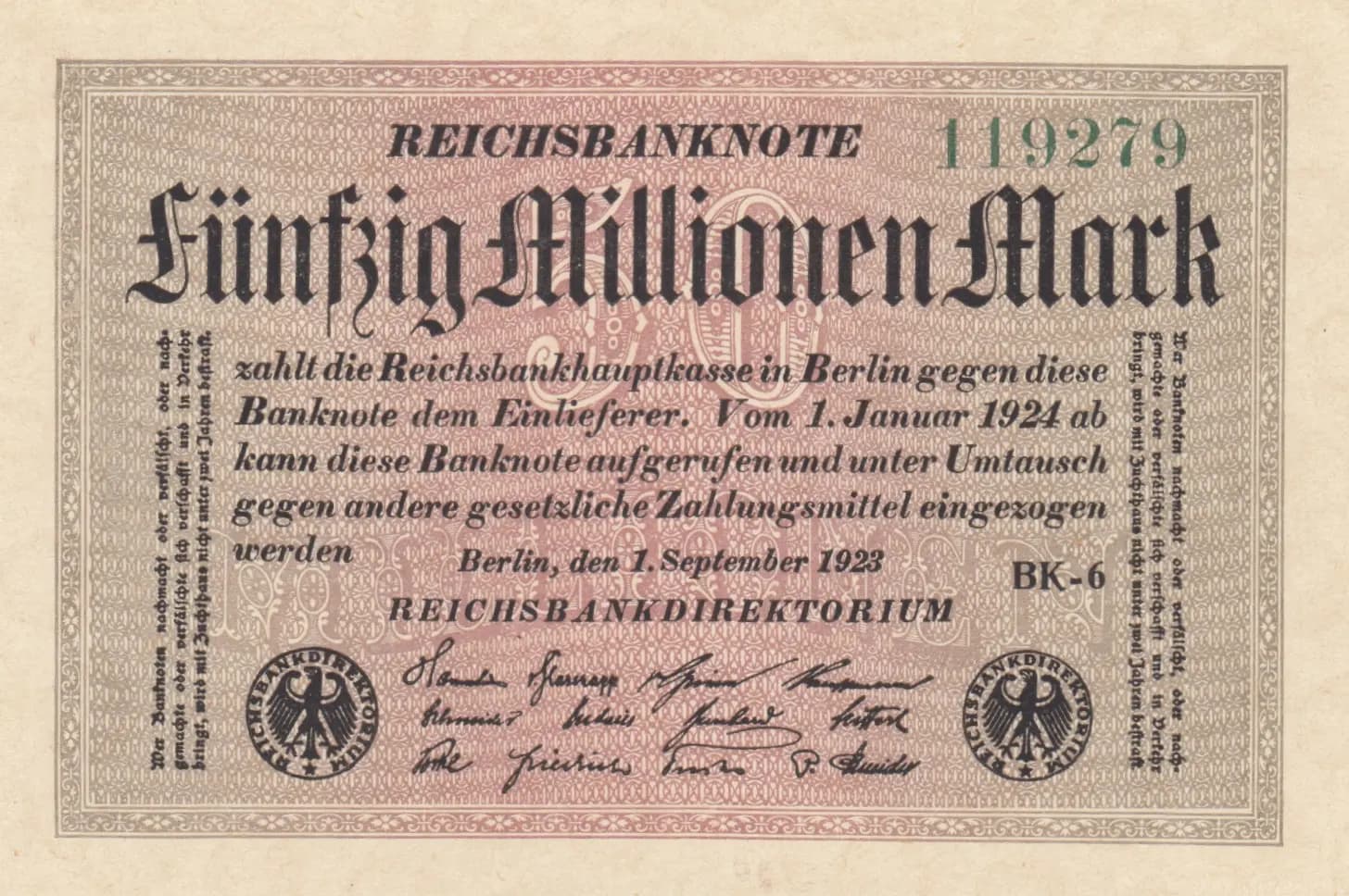 50 000 000 mark 1923 from Germany , P-109c