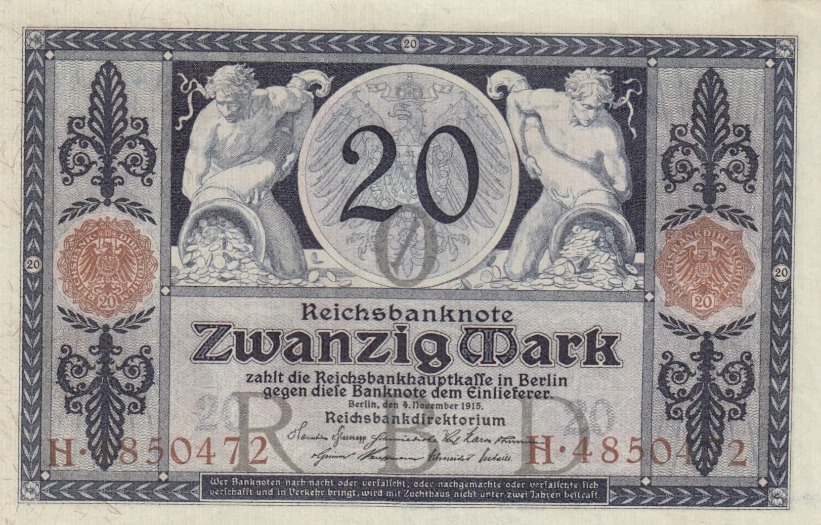 20 mark 1915 from Germany , P-63 (1915) — image 1