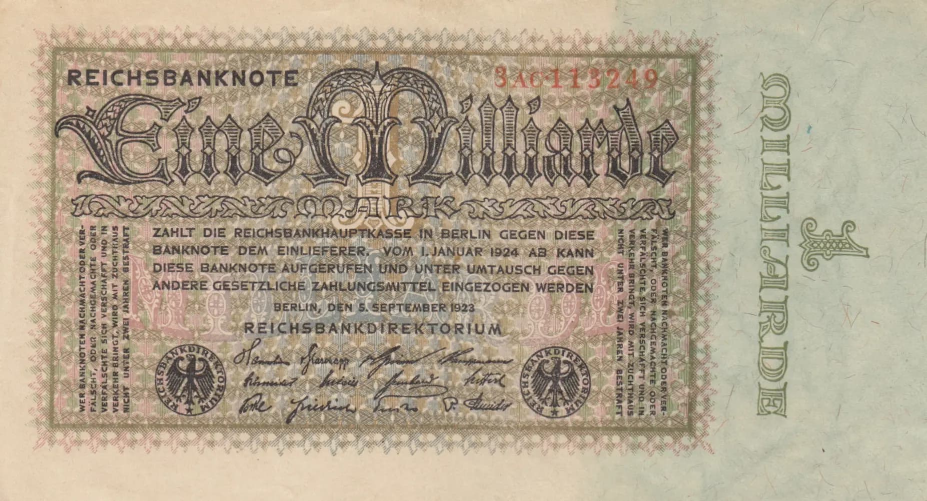1 000 000 000 mark 1923 from Germany , P-114