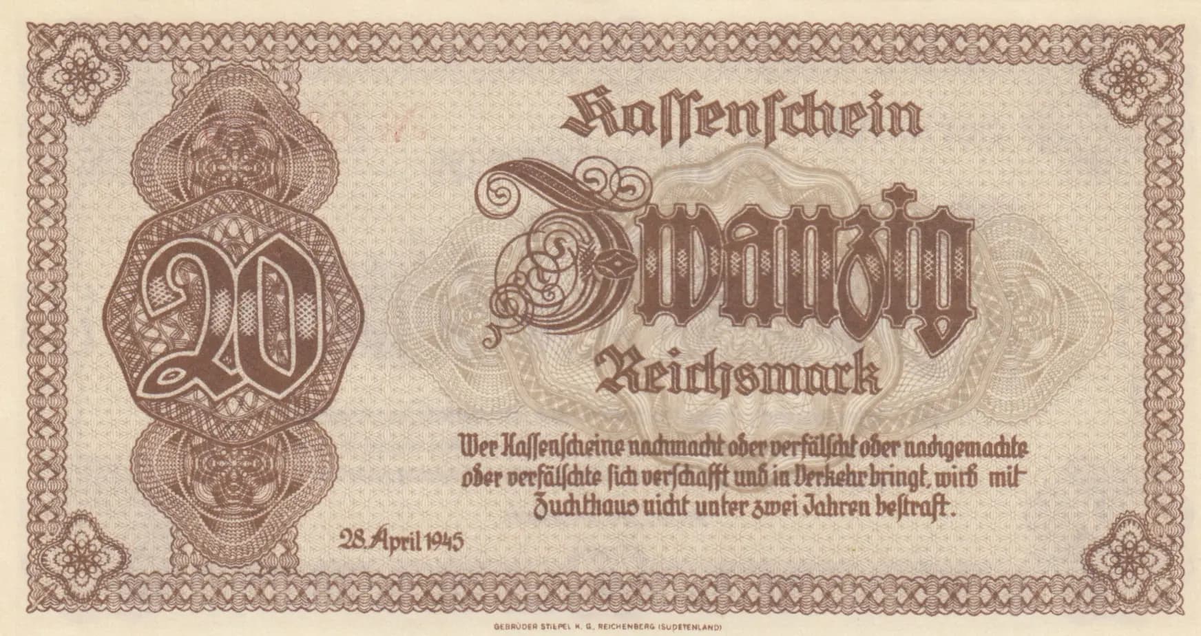 20 reichsmark 1945 from Germany, P-187 (1945) — image 2