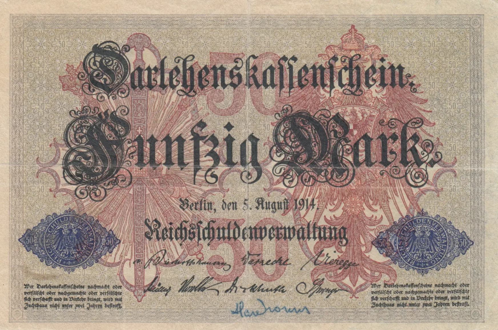 50 mark 1914 from Germany , P-49b (1914) — image 1