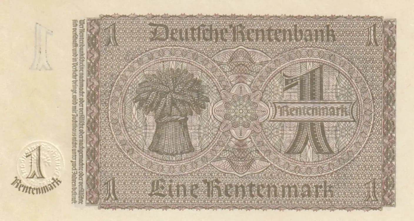 1 rentelmark 1937 from Germany, P-173b (1937) — image 2