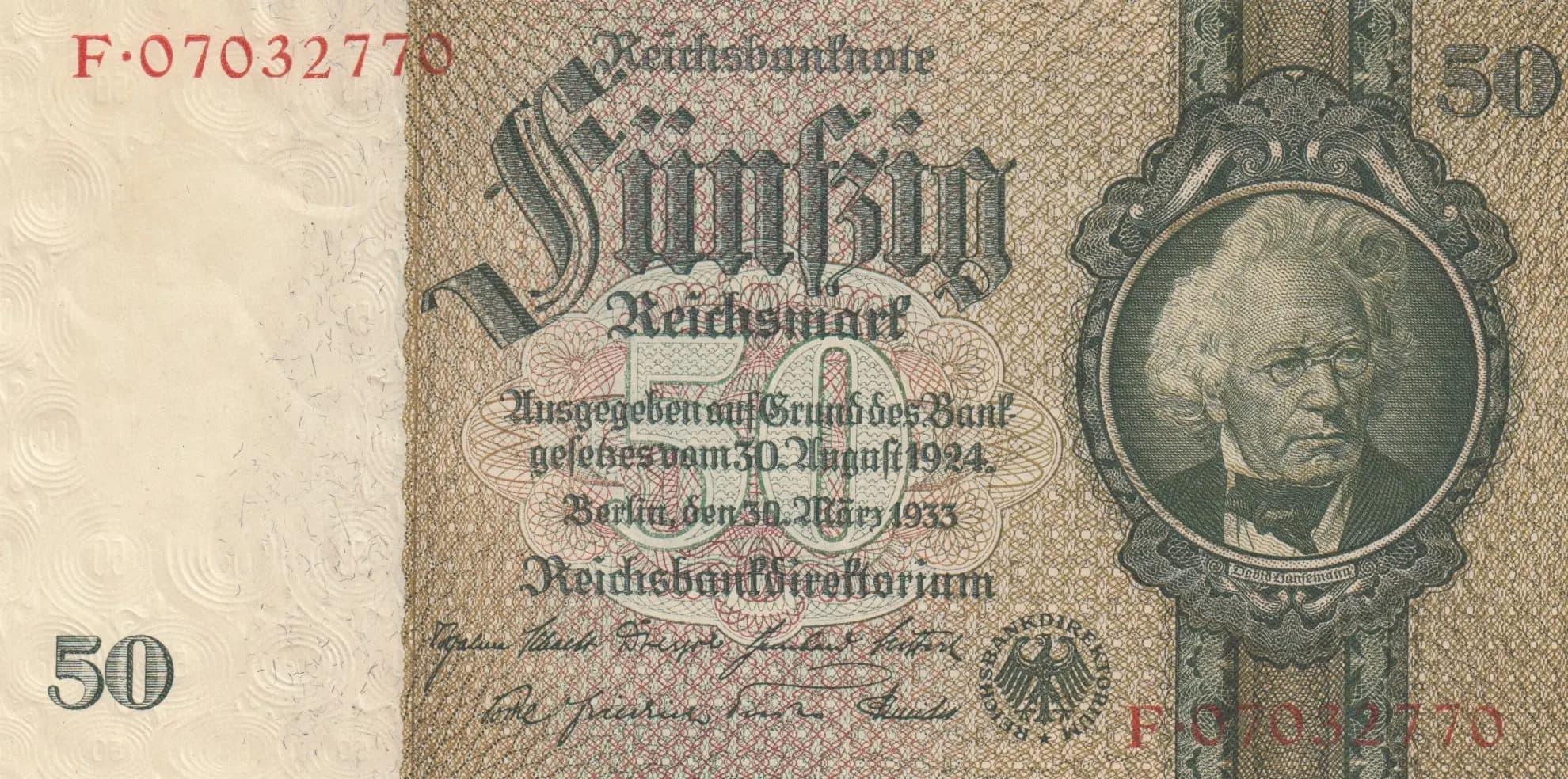 50 reichsmark 1929 from Germany, P-182b