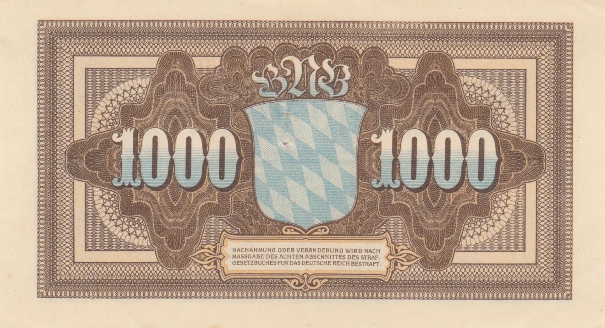 1000 mark 1922 from Germany, P-S924 (1922) — image 2