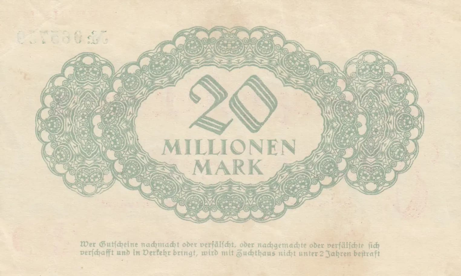 20 000 000 mark 1923 from Germany, P-unlisted (1923) — image 2