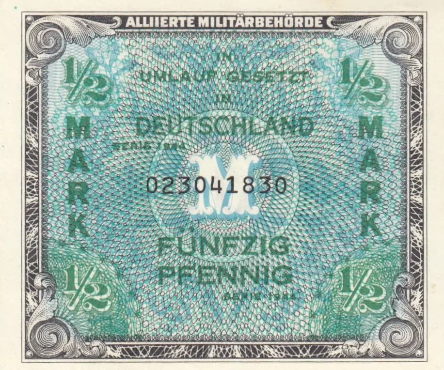 1/2 mark 1944 from Germany, P-191a (1944) — image 1