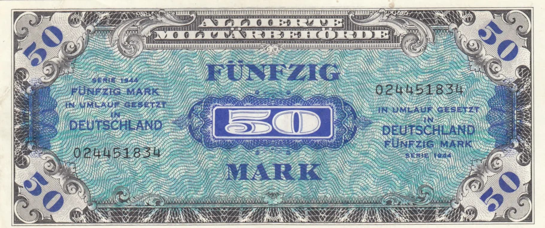 50 mark 1944 from Germany, P-196a