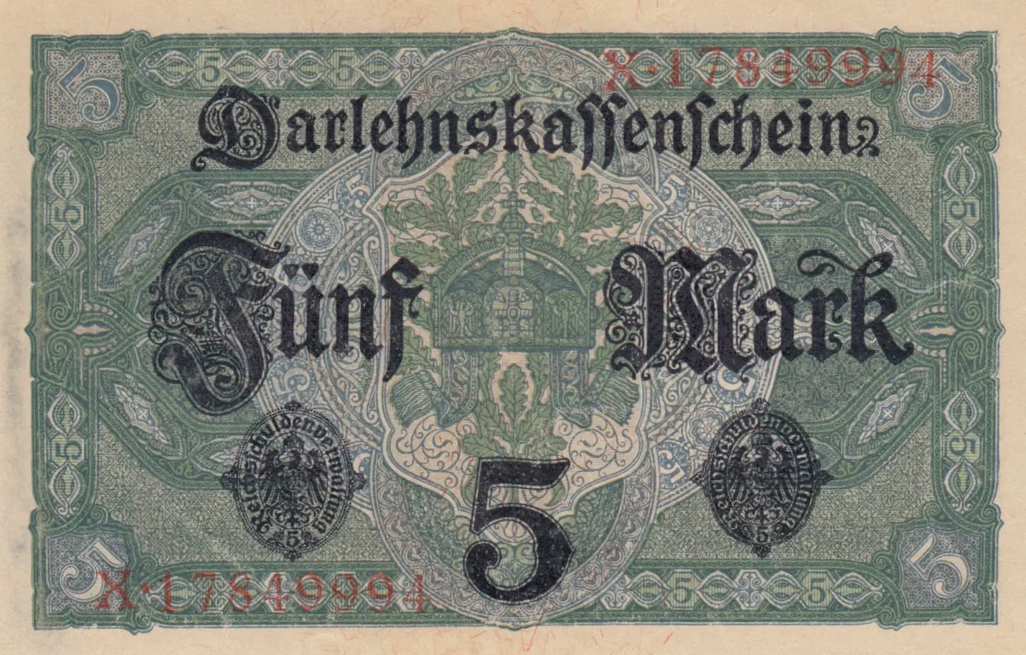 5 mark 1917 from Germany , P-56a (1917) — image 2