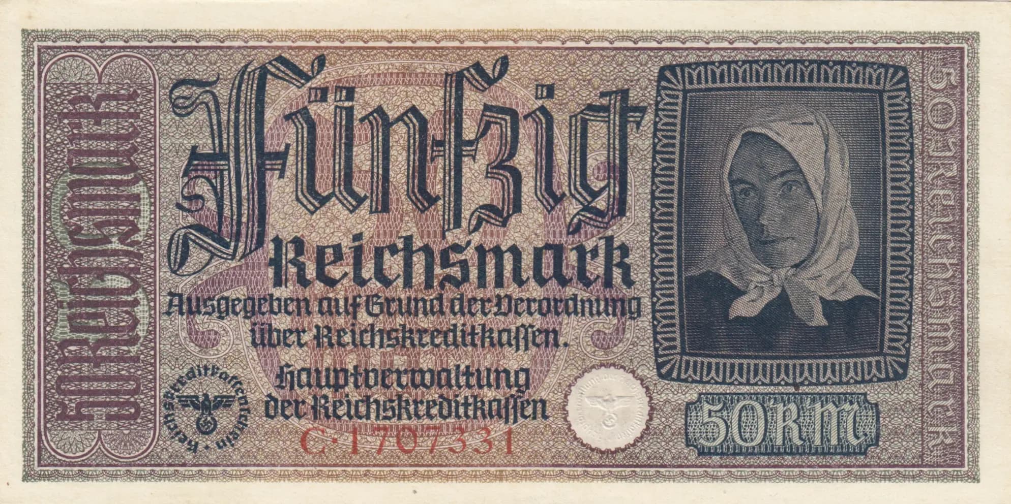 50 reichsmark 1940 from Germany , P-R140 (1940) — image 1