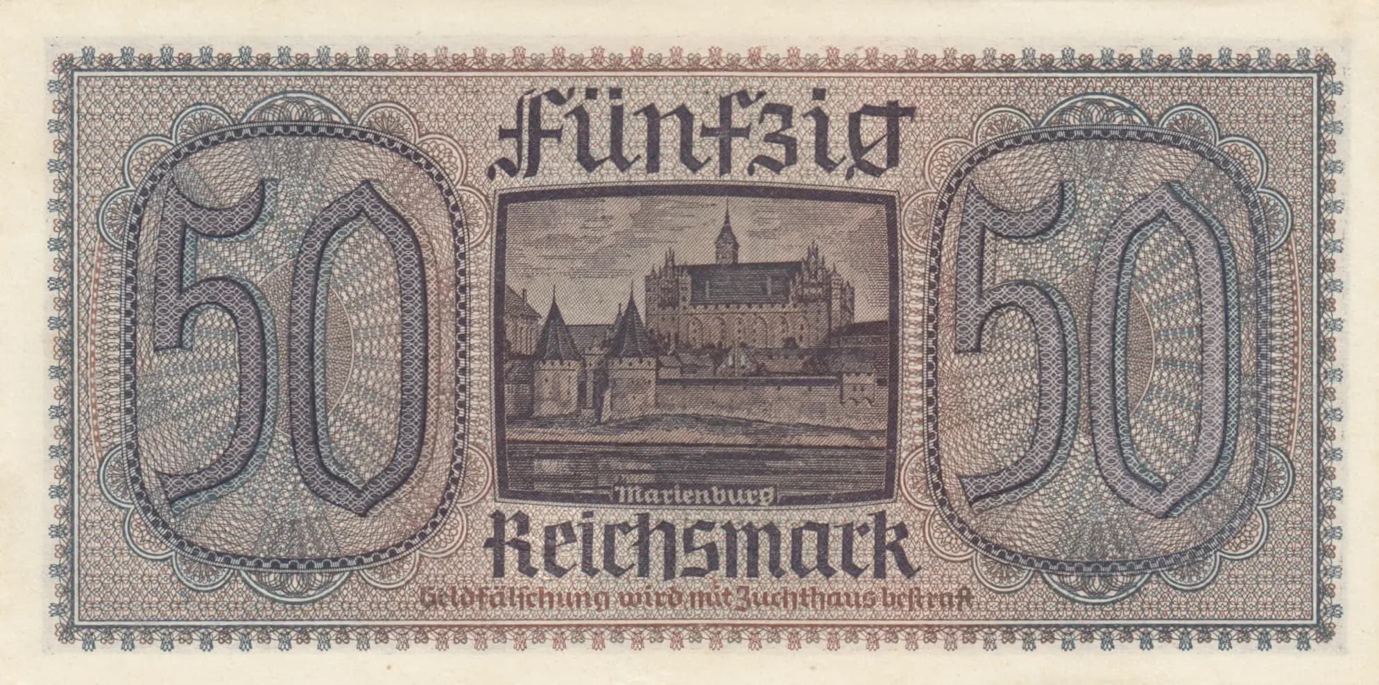 50 reichsmark 1940 from Germany , P-R140 (1940) — image 2