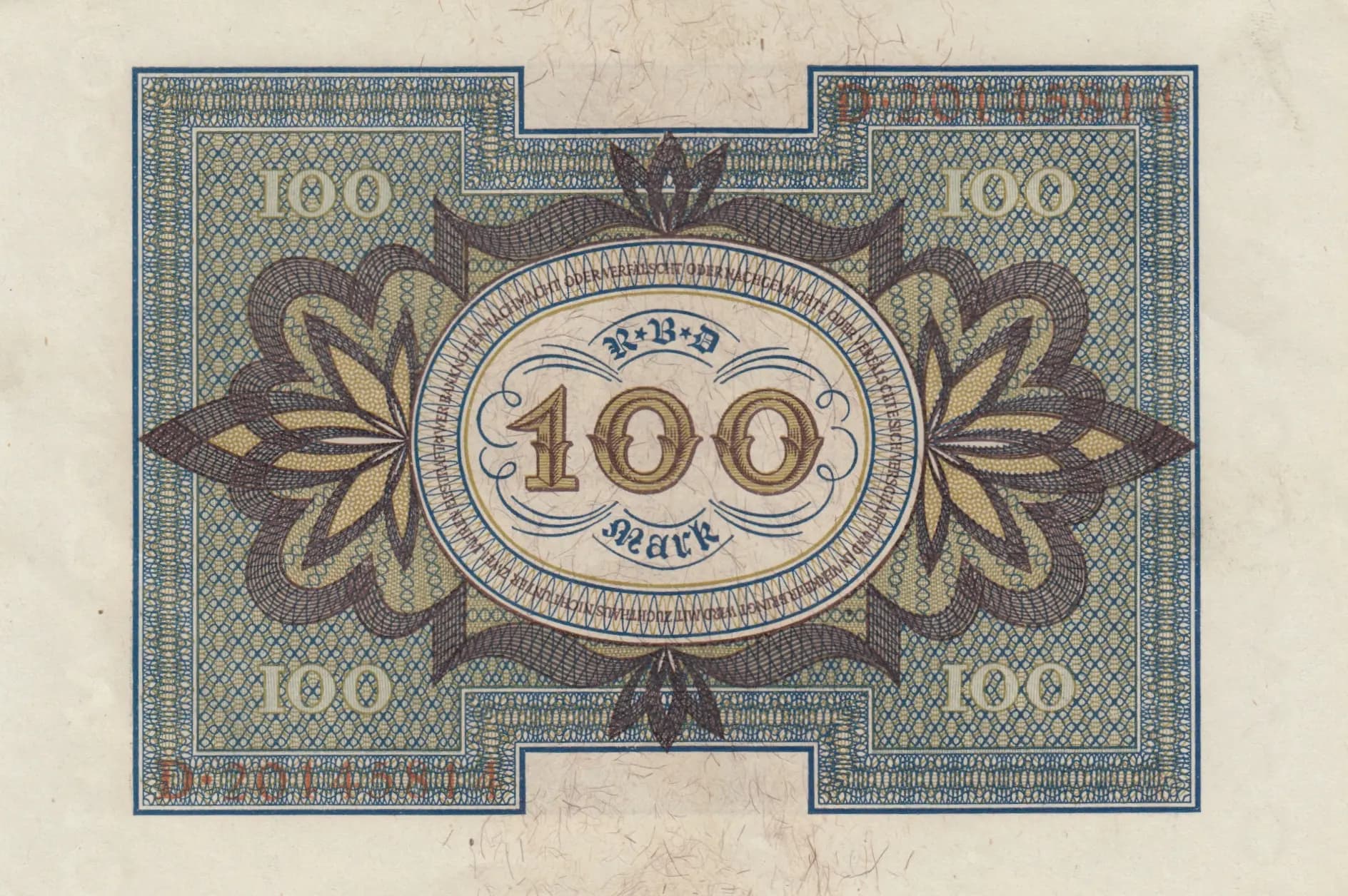 100 mark 1920 from Germany , P-69b (1920) — image 2