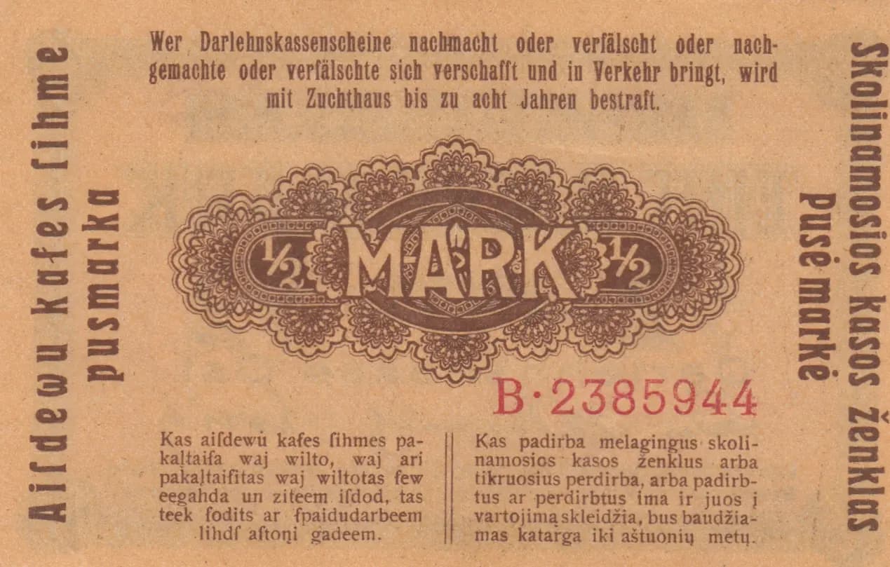 1/2 mark 1918 from Germany, P-R127 (1918) — image 2