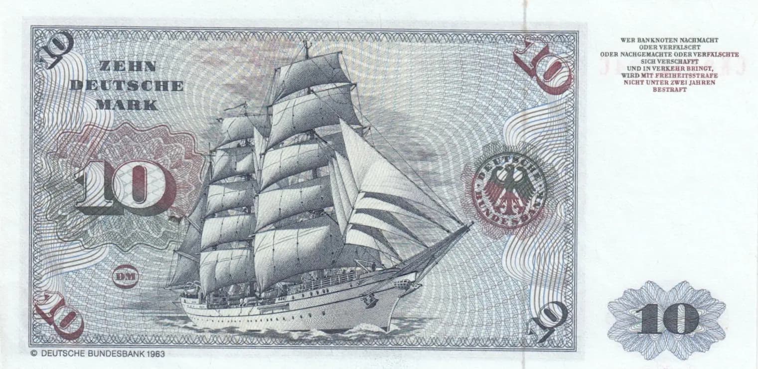 10 mark 1980 from Germany, Federal Republic, P-31d (1980) — image 2