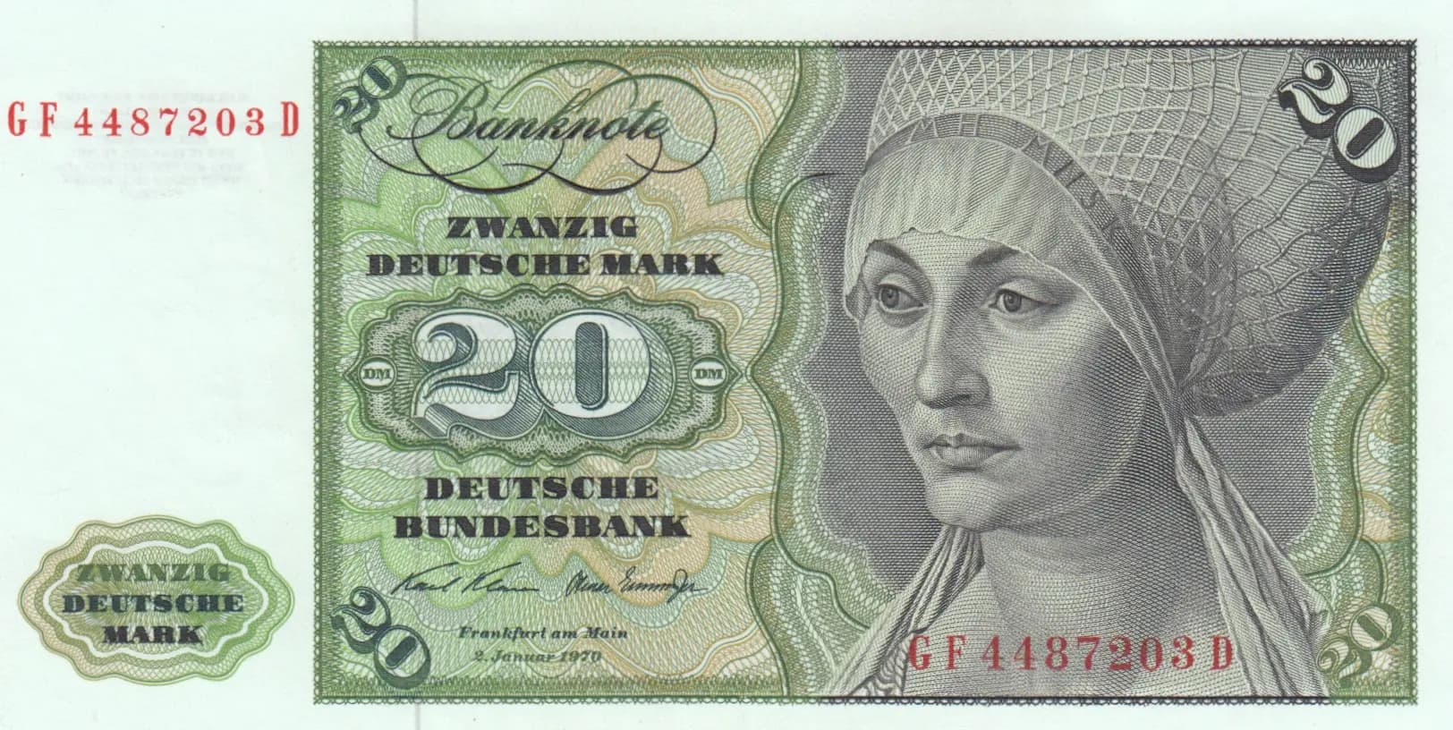 20 mark 1970 from Germany, Federal Republic, P-32a(2) (1970) — image 1