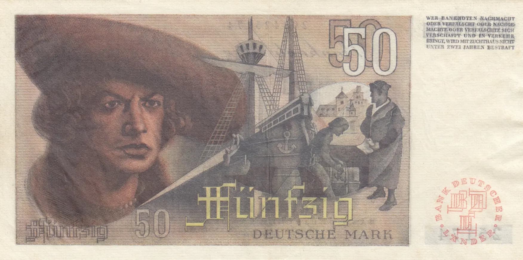 50 mark 1948 from Germany, Federal Republic, P-14a (1948) — image 2