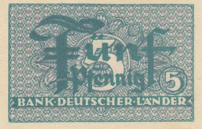 5 pfenig 1948 from Germany, Federal Republic, P-11
