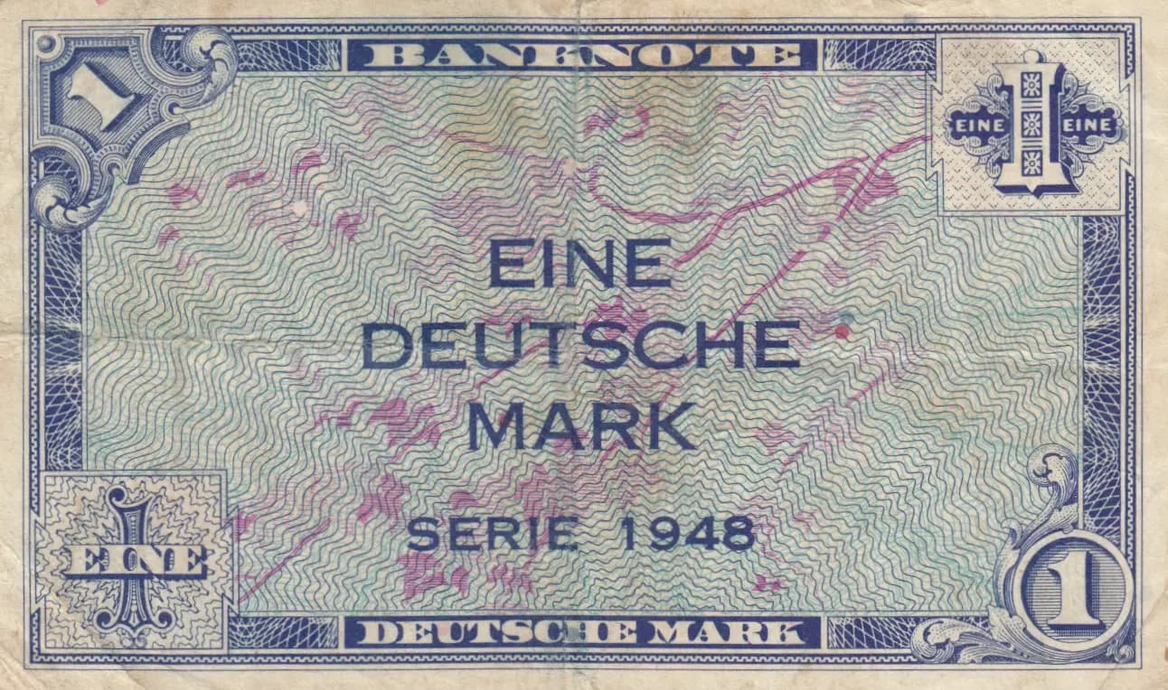 1 mark 1948 from Germany, Federal Republic, P-2a