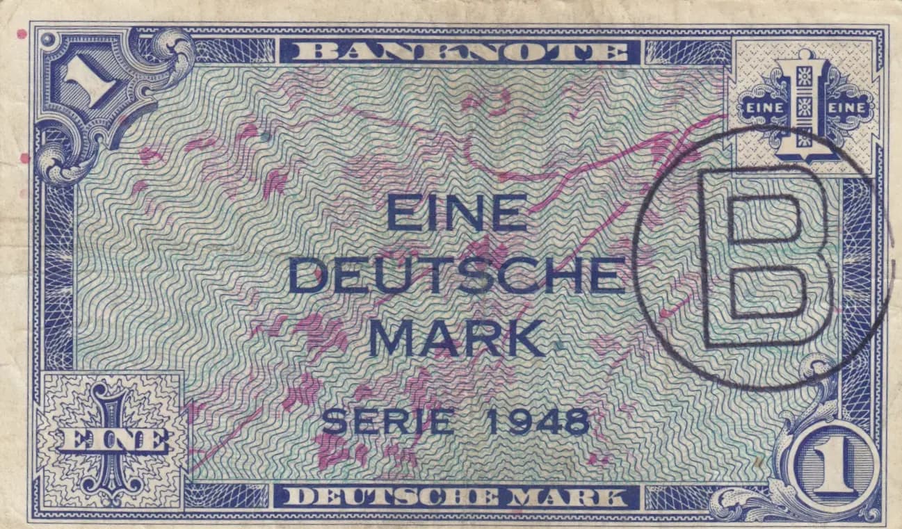 1 mark 1948 from Germany, Federal Republic, P-2b