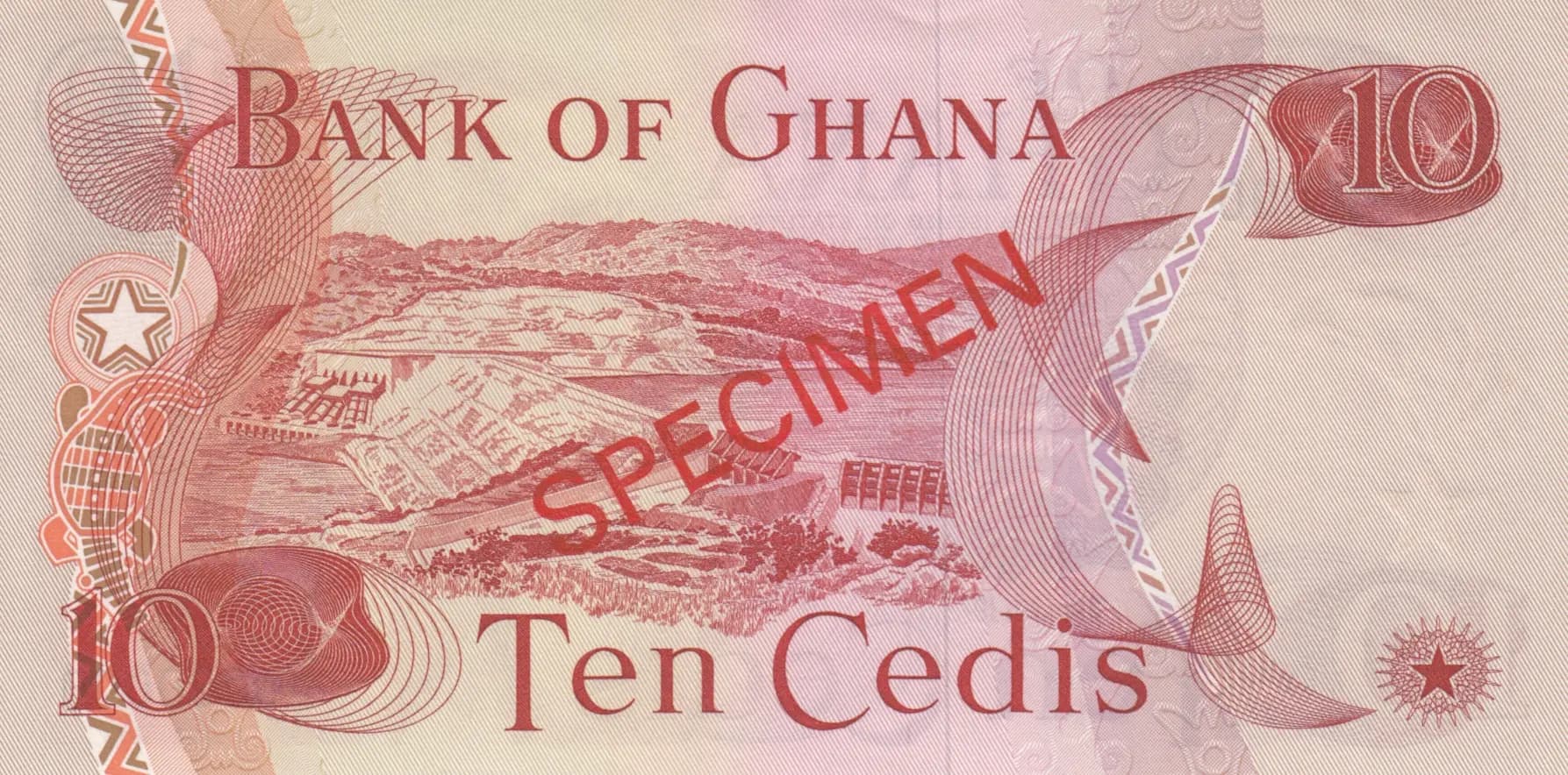 10 cedis 1973 specimen from Ghana, P-16as (1973) — image 2