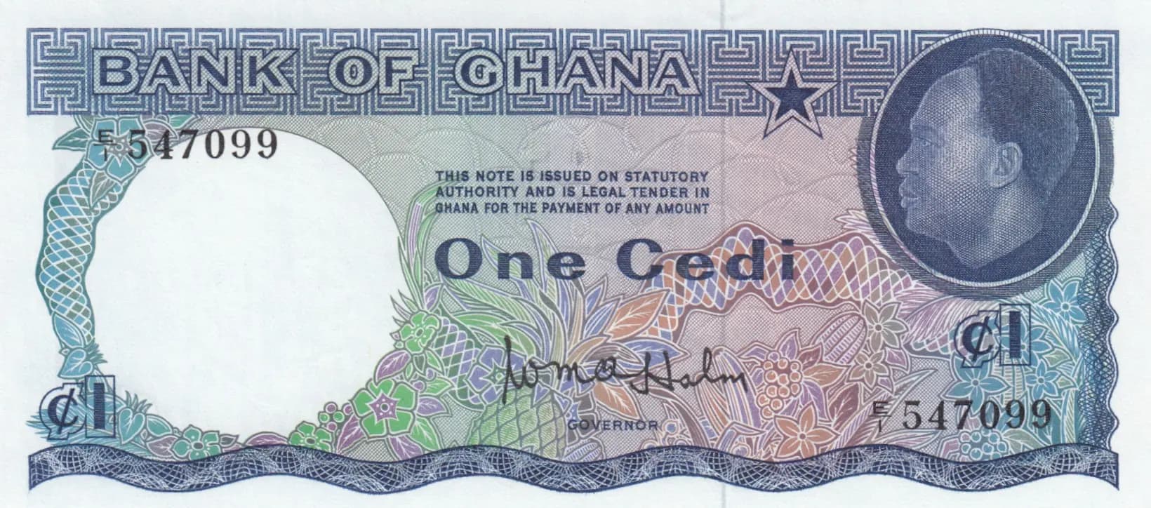1 cedi 1965 from Ghana, P-5 (1965) — image 1
