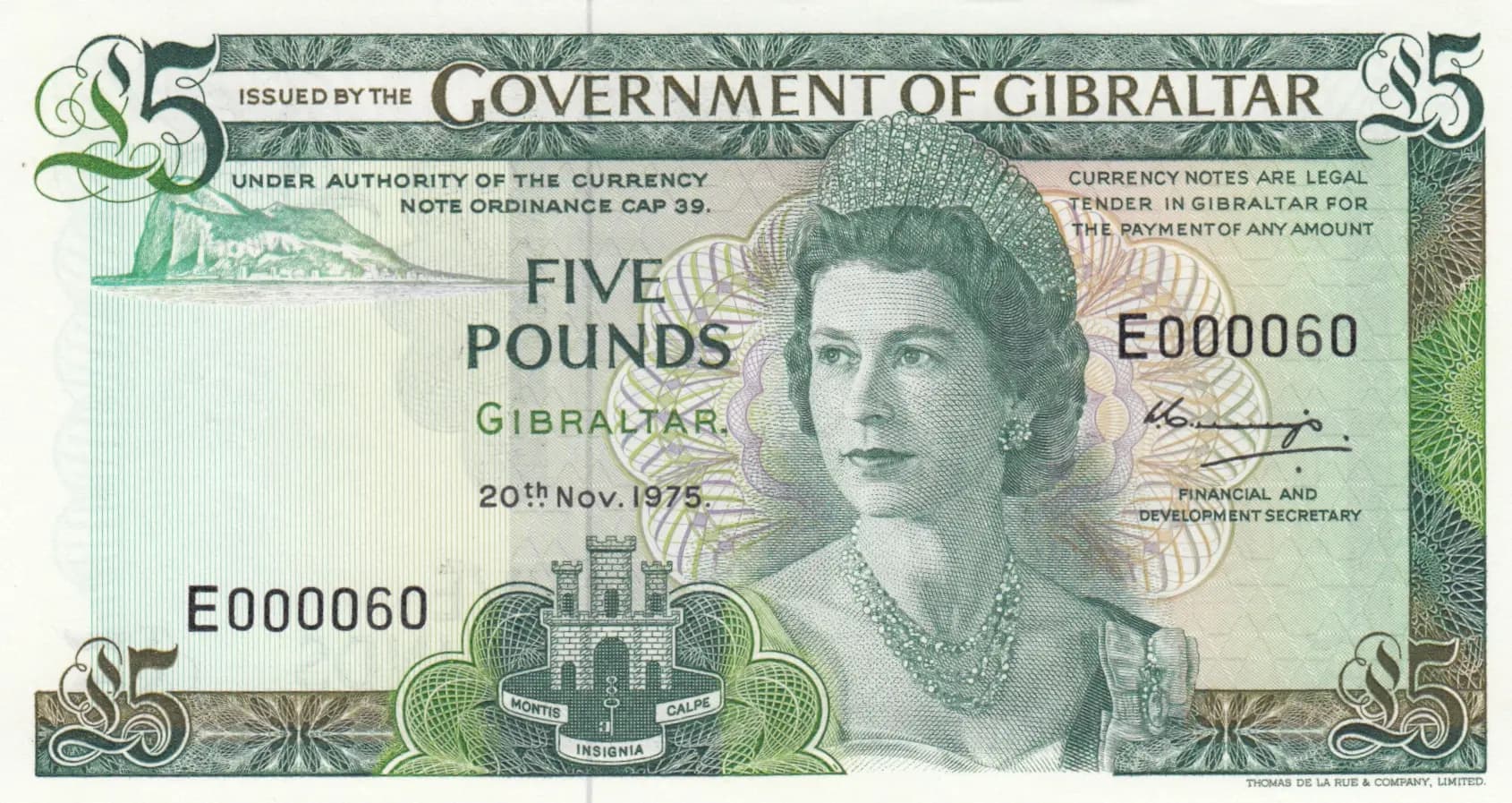 5 pounds 1975 from Gibraltar, P-21a
