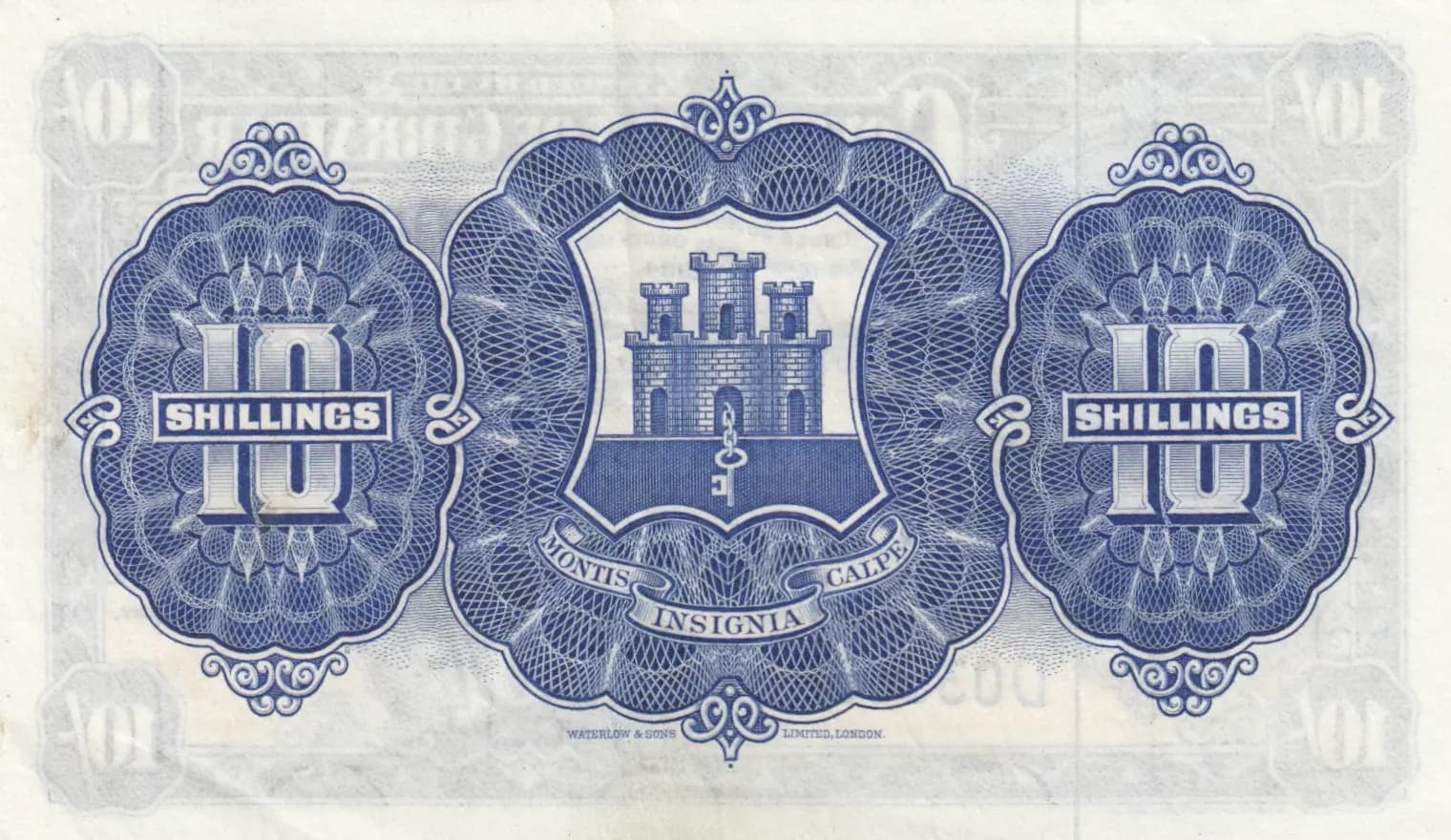 10 shillings 1954 from Gibraltar, P-14c (1954) — image 2