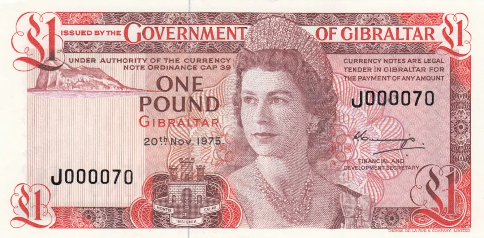 1 pound 1975 from Gibraltar, P-20a