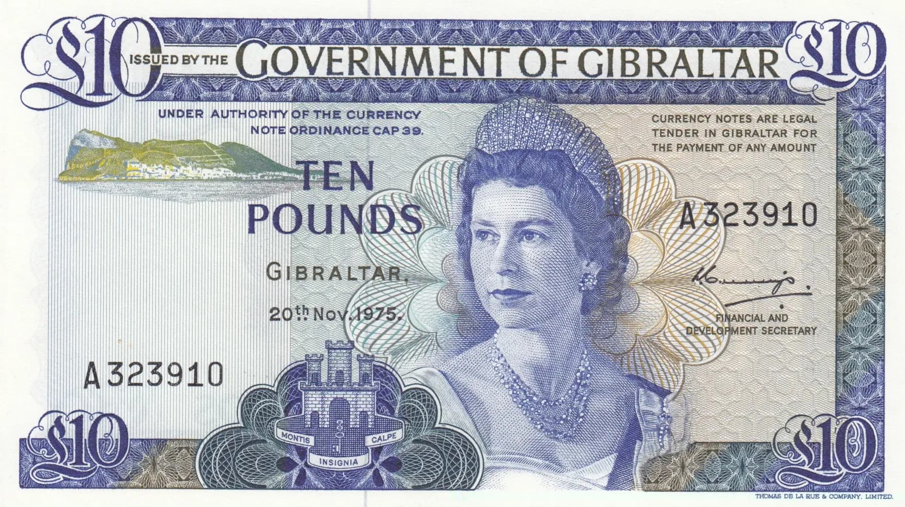 10 pounds 1975 from Gibraltar, P-22a (1975) — image 1