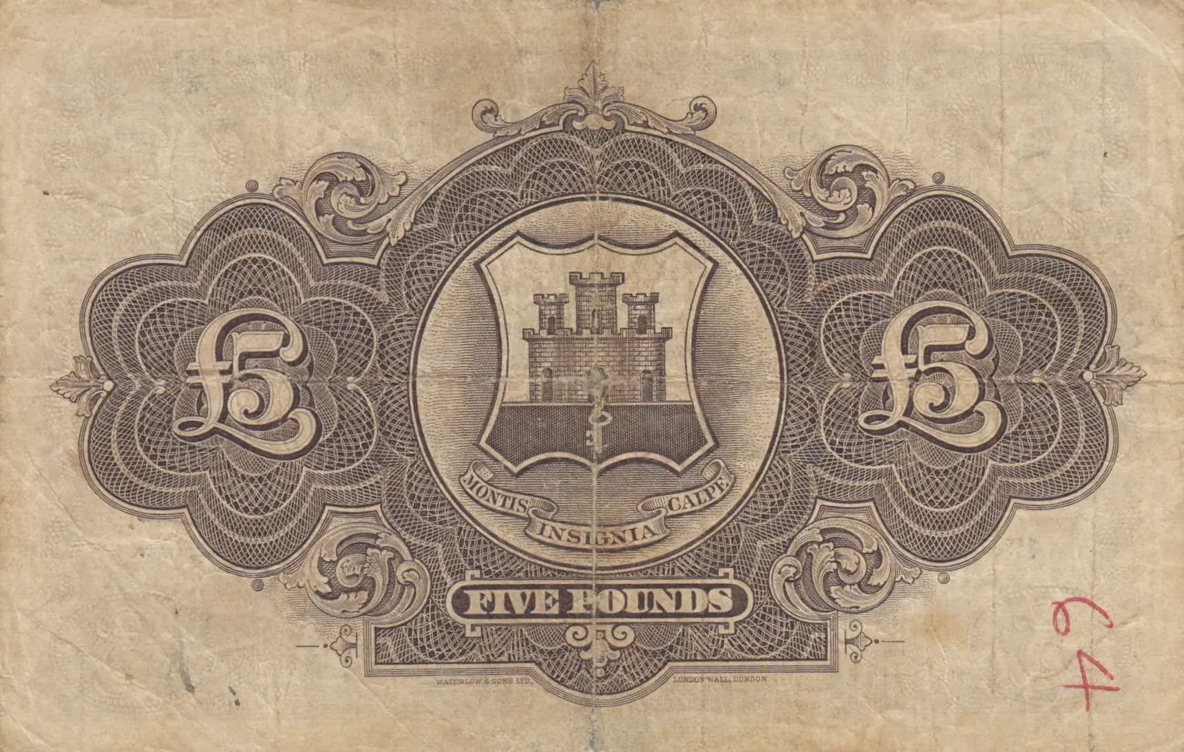 5 pounds 1942 from Gibraltar, P-16a (1942) — image 2