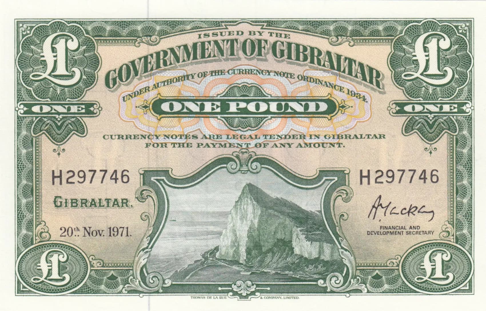 1 pound 1971 from Gibraltar, P-18b (1971) — image 1